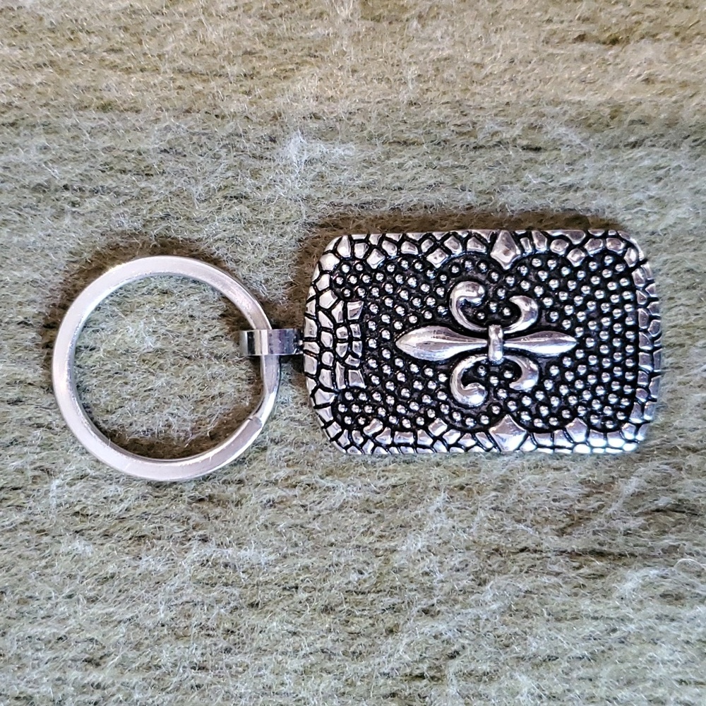 Stainless Fleur de lis Keychain